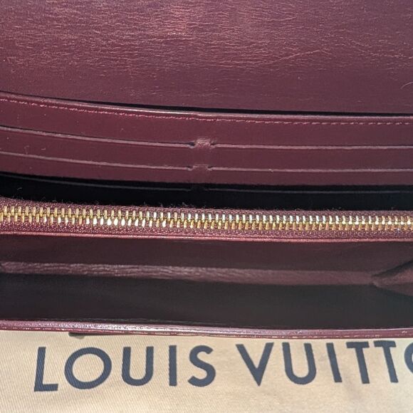 Louis Vuitton Burgundy Embossed Clutch with Chain - Picture 7 of 12